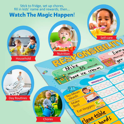 Kids Routine, Chore & Behavior Tracker for Daily Responsibilities