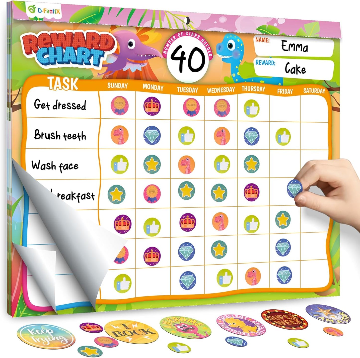 Kids Behavior & Responsibility Chart with 2,328 Reward Stickers