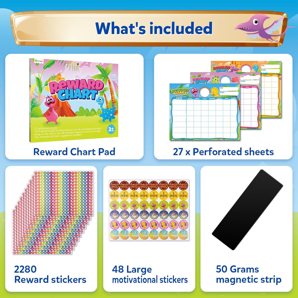 Kids Behavior & Responsibility Chart with 2,328 Reward Stickers