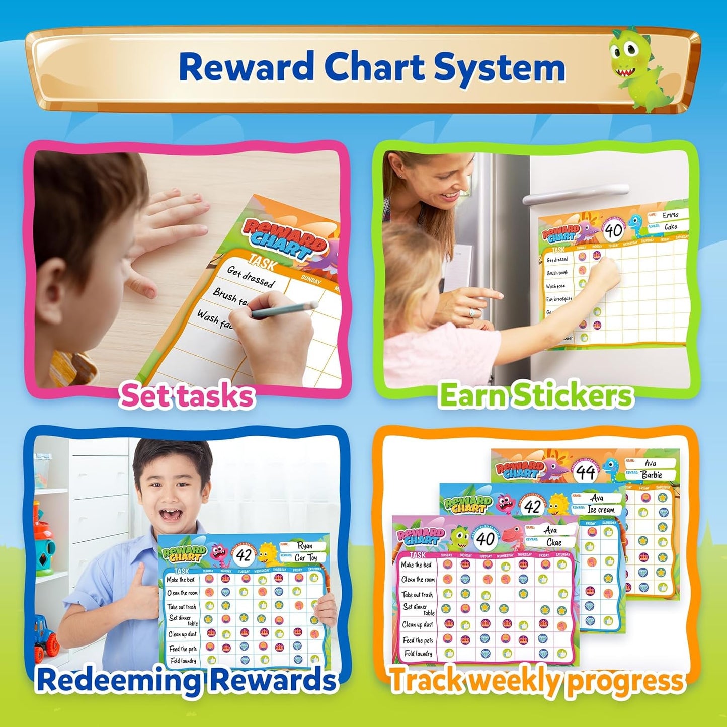 Kids Behavior & Responsibility Chart with 2,328 Reward Stickers