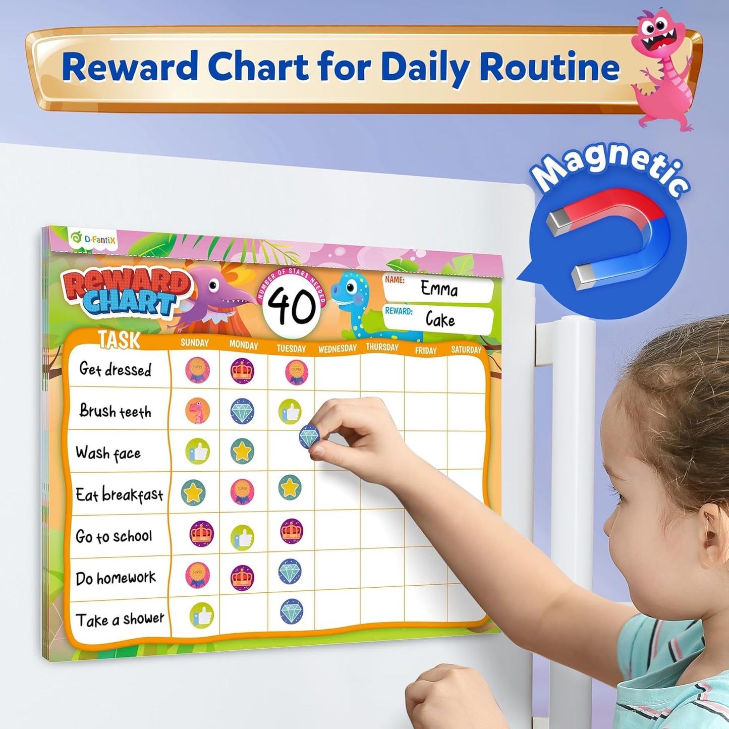 Kids Behavior & Responsibility Chart with 2,328 Reward Stickers