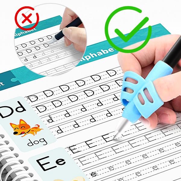 Magic Grooved Handwriting Practice Book for Kids 3-8 | Reusable Tracing Workbook with Auto-Fading Ink